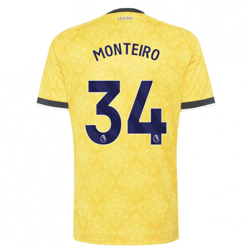 Danxen Damen Diogo Monteiro #34 Gelb Weiß Schwarz Auswärtstrikot Trikot 2026/27 T-Shirt