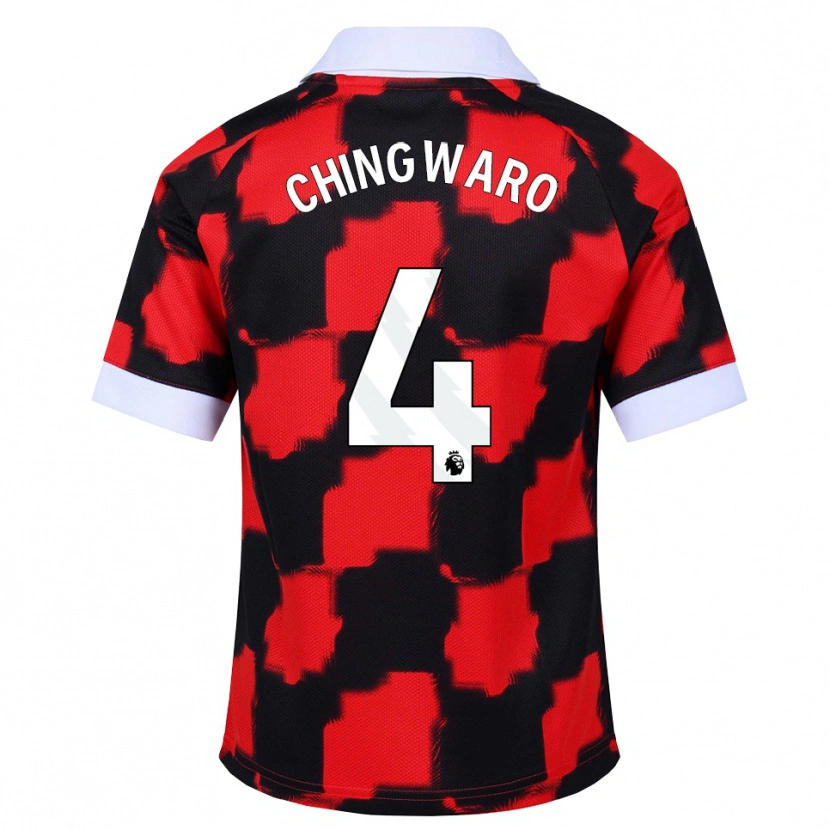 Danxen Damen Seth Chingwaro #4 Rot Weiß Schwarz Auswärtstrikot Trikot 2026/27 T-Shirt