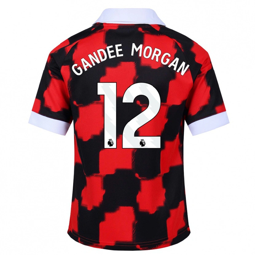 Danxen Damen Stella Gandee Morgan #12 Rot Weiß Schwarz Auswärtstrikot Trikot 2026/27 T-Shirt