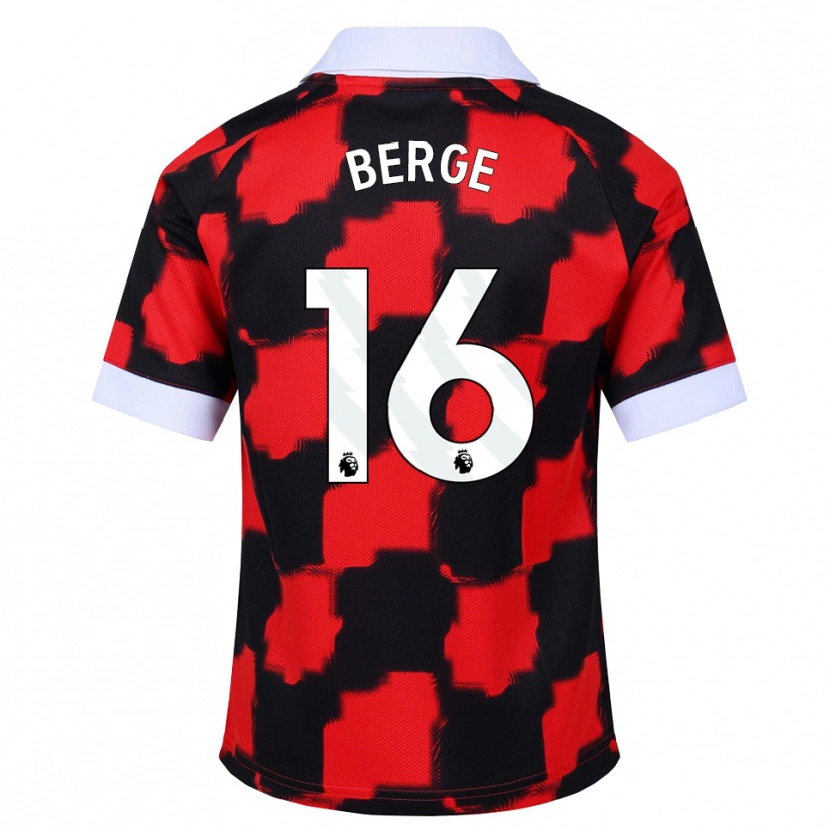 Danxen Damen Sander Berge #16 Rot Weiß Schwarz Auswärtstrikot Trikot 2026/27 T-Shirt