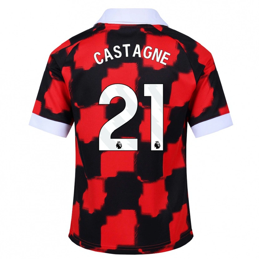 Danxen Damen Timothy Castagne #21 Rot Weiß Schwarz Auswärtstrikot Trikot 2026/27 T-Shirt