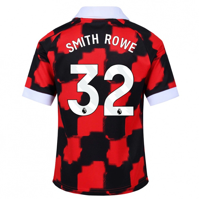 Danxen Damen Emile Smith Rowe #32 Rot Weiß Schwarz Auswärtstrikot Trikot 2026/27 T-Shirt