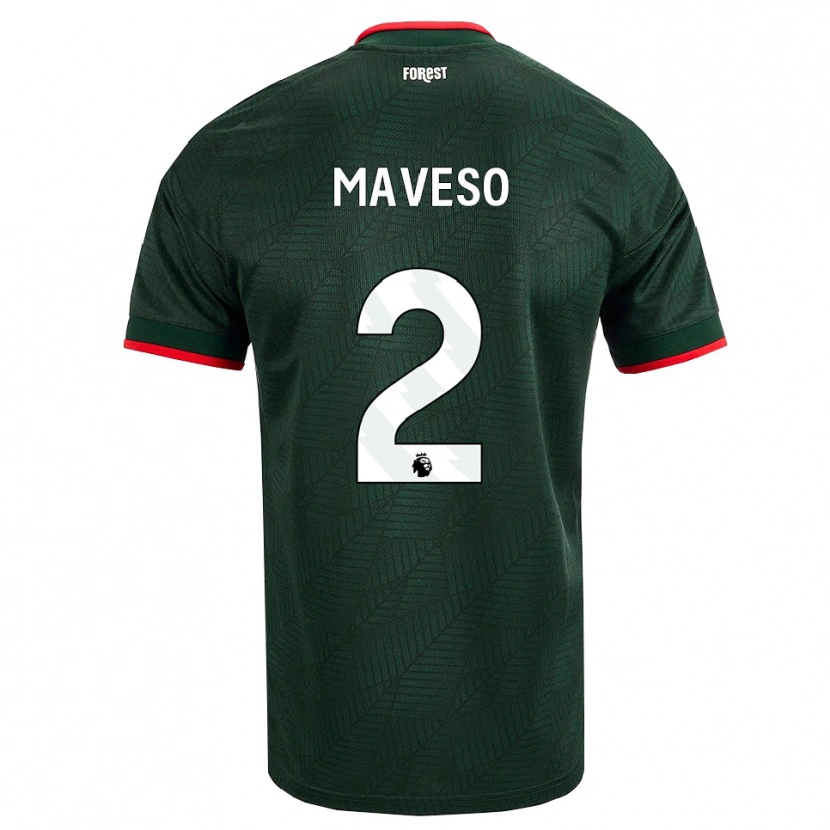 Danxen Damen Jaydon Maveso #2 Dunkelgrün Rot Auswärtstrikot Trikot 2026/27 T-Shirt