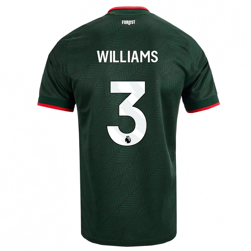 Danxen Damen Neco Williams #3 Dunkelgrün Rot Auswärtstrikot Trikot 2026/27 T-Shirt
