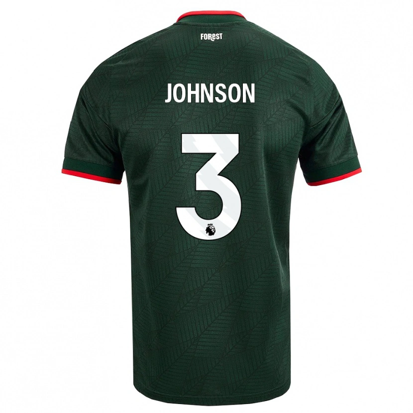 Danxen Damen Nat Johnson #3 Dunkelgrün Rot Auswärtstrikot Trikot 2026/27 T-Shirt