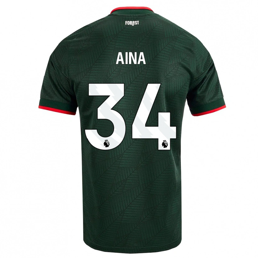 Danxen Damen Ola Aina #34 Dunkelgrün Rot Auswärtstrikot Trikot 2026/27 T-Shirt