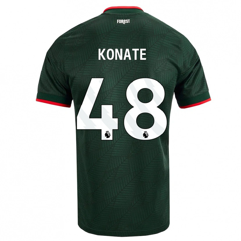 Danxen Damen Ateef Konaté #48 Dunkelgrün Rot Auswärtstrikot Trikot 2026/27 T-Shirt