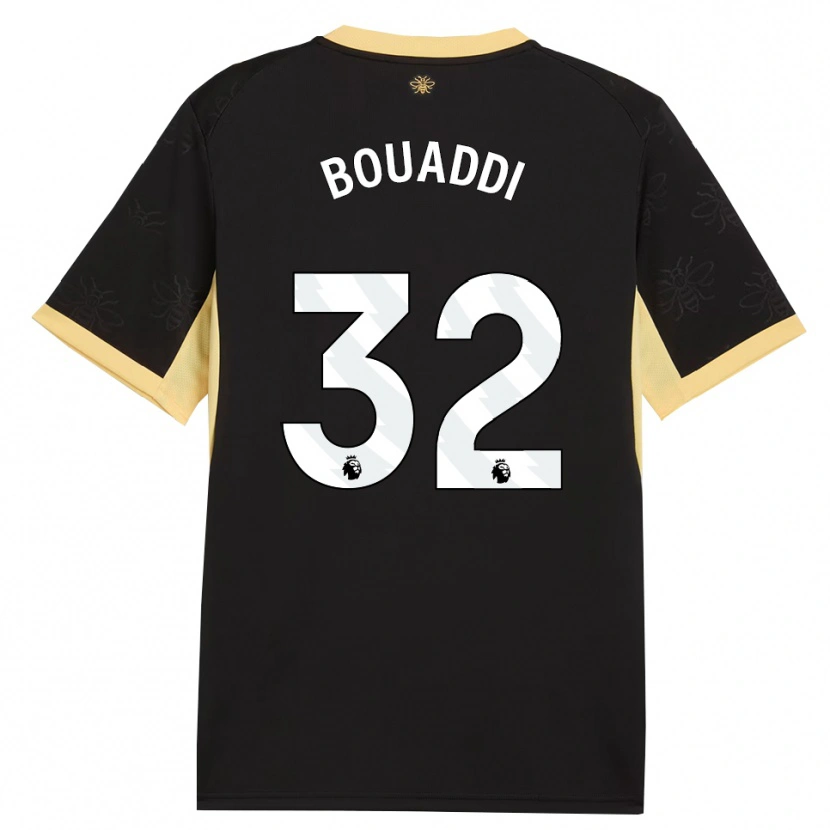 Danxen Damen Ayyoub Bouaddi #32 Schwarz Gelb Auswärtstrikot Trikot 2026/27 T-Shirt