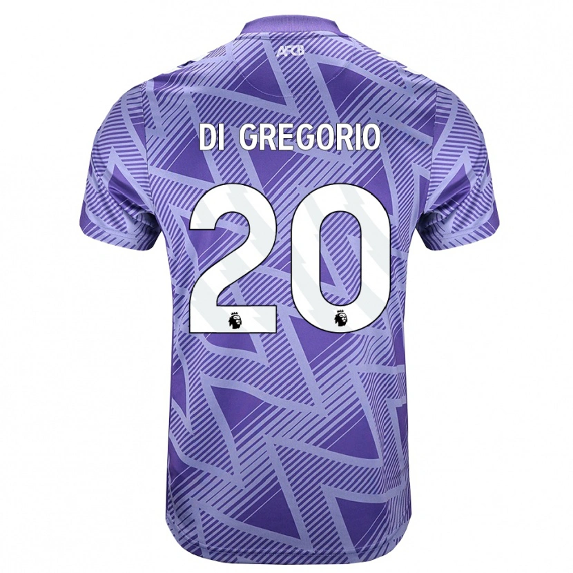 Danxen Damen Michele Di Gregorio #20 Blassesviolett Rot Weiß Auswärtstrikot Trikot 2026/27 T-Shirt