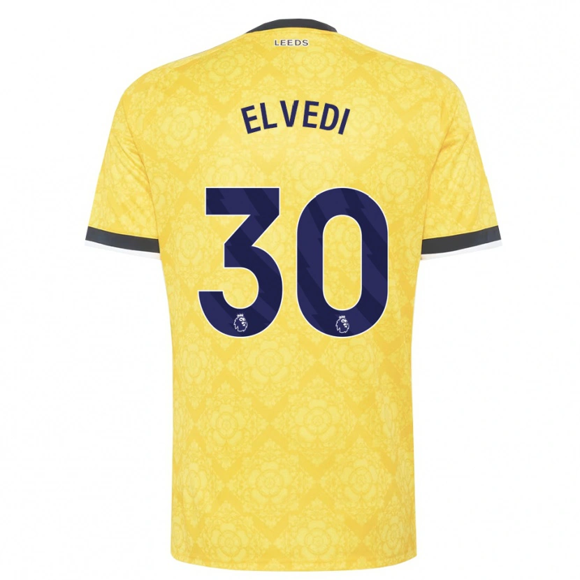 Danxen Damen Nico Elvedi #30 Gelb Weiß Schwarz Auswärtstrikot Trikot 2026/27 T-Shirt