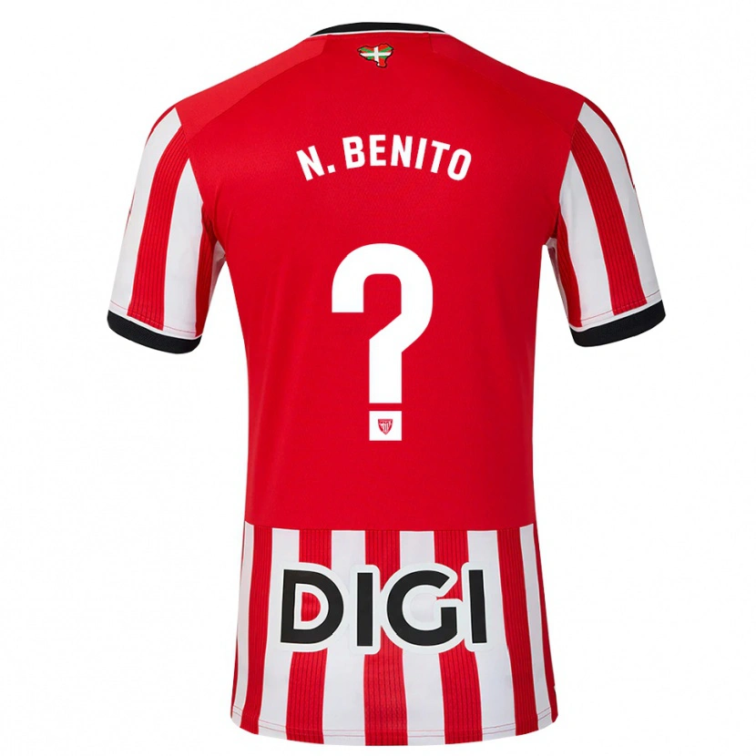 Danxen Kinder Nerea Benito Zaldibar #0 Rot Schwarz Weiß Heimtrikot Trikot 2026/27 T-Shirt