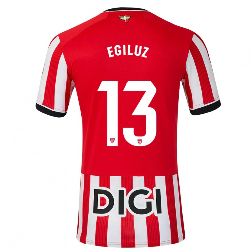Danxen Kinder Unai Egiluz #13 Rot Schwarz Weiß Heimtrikot Trikot 2026/27 T-Shirt