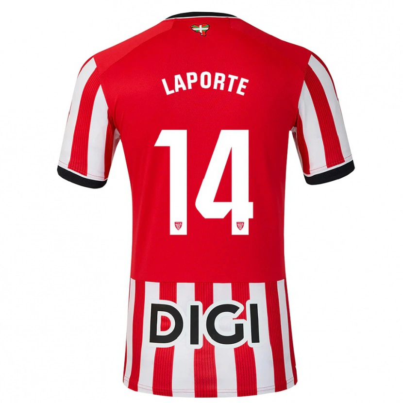 Danxen Kinder Aymeric Laporte #14 Rot Schwarz Weiß Heimtrikot Trikot 2026/27 T-Shirt