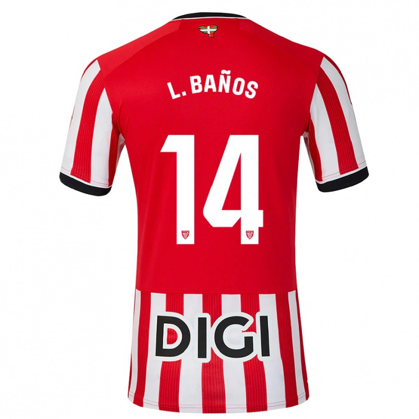 Danxen Kinder Leire Baños Indakoetxea #14 Rot Schwarz Weiß Heimtrikot Trikot 2026/27 T-Shirt