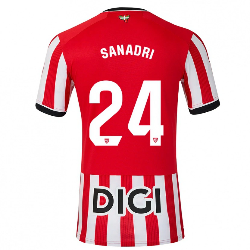 Danxen Kinder Sanadri #24 Rot Schwarz Weiß Heimtrikot Trikot 2026/27 T-Shirt