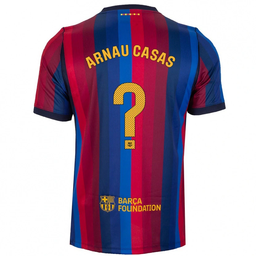Danxen Kinder Arnau Casas #0 Königsblau Rot Gelb Heimtrikot Trikot 2026/27 T-Shirt