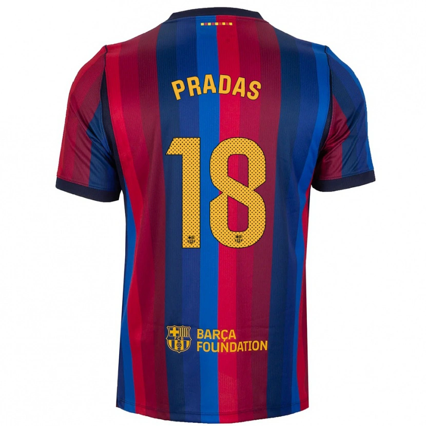 Danxen Kinder Arnau Pradas #18 Königsblau Rot Gelb Heimtrikot Trikot 2026/27 T-Shirt
