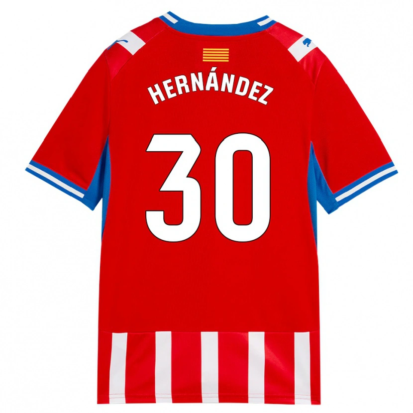 Danxen Kinder Unai Hernández #30 Rot Weiß Himmelblau Heimtrikot Trikot 2026/27 T-Shirt