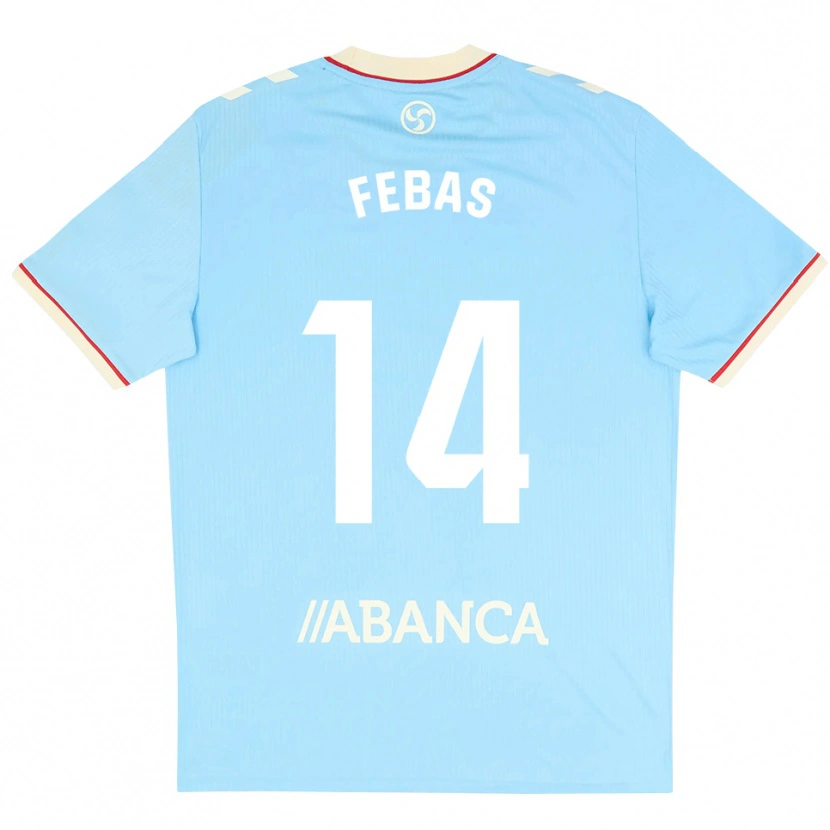 Danxen Kinder Aleix Febas #14 Himmelblau Weiß Rot Heimtrikot Trikot 2026/27 T-Shirt