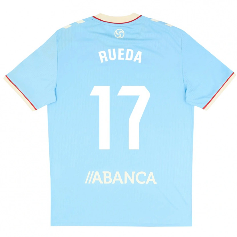 Danxen Kinder Javi Rueda #17 Himmelblau Weiß Rot Heimtrikot Trikot 2026/27 T-Shirt