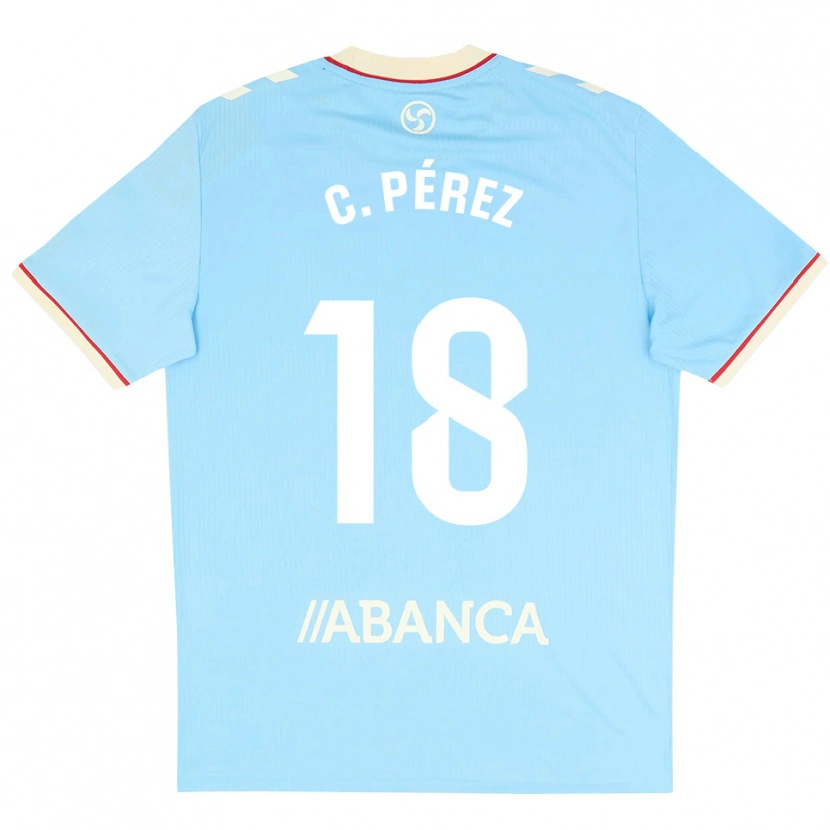 Danxen Kinder Carles Pérez #18 Himmelblau Weiß Rot Heimtrikot Trikot 2026/27 T-Shirt