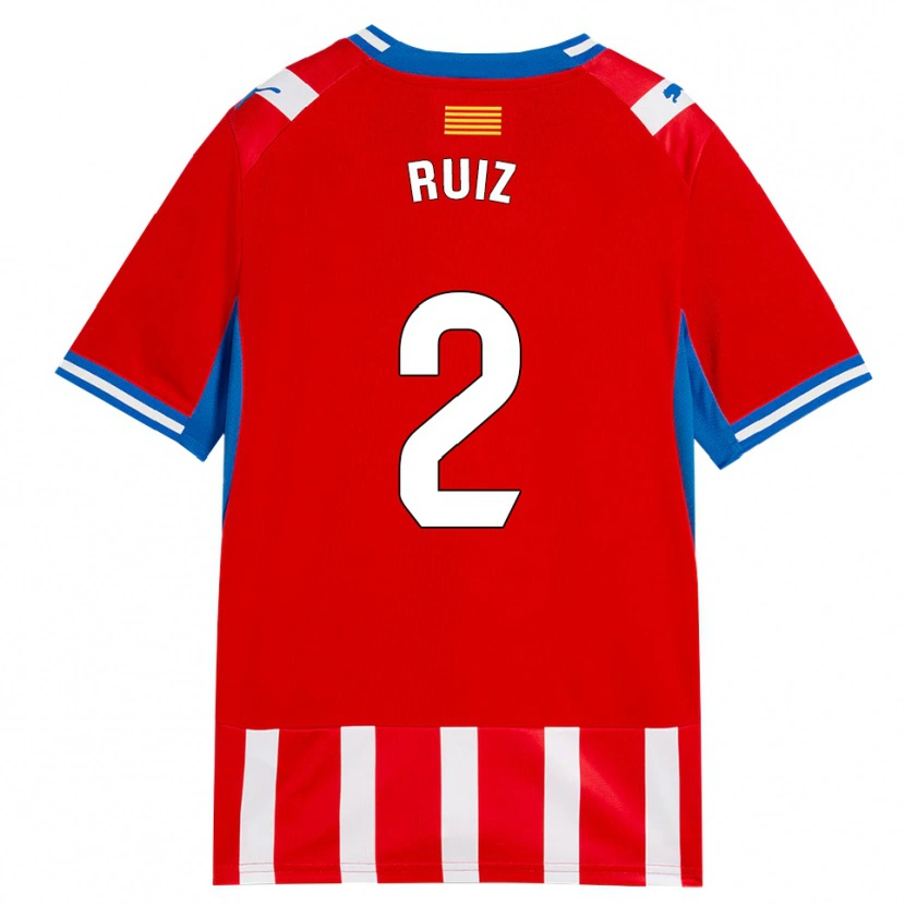 Danxen Kinder Ferran Ruiz #2 Rot Weiß Himmelblau Heimtrikot Trikot 2026/27 T-Shirt