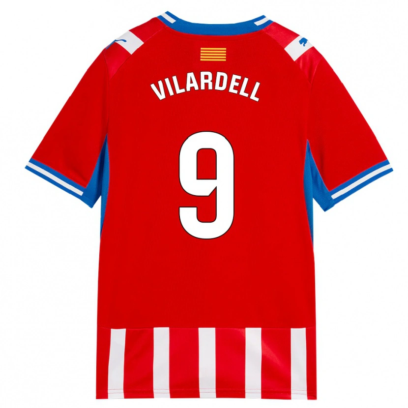 Danxen Kinder Júlia Vilardell #9 Rot Weiß Himmelblau Heimtrikot Trikot 2026/27 T-Shirt