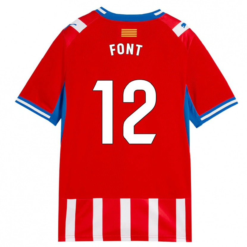 Danxen Kinder Jordi Font #12 Rot Weiß Himmelblau Heimtrikot Trikot 2026/27 T-Shirt
