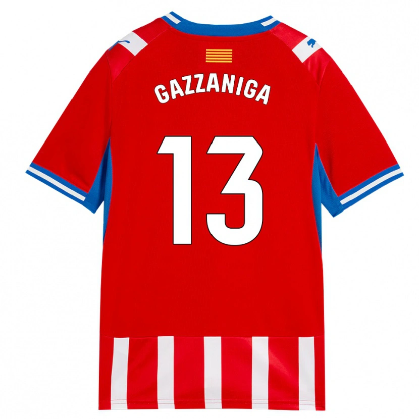 Danxen Kinder Paulo Gazzaniga #13 Rot Weiß Himmelblau Heimtrikot Trikot 2026/27 T-Shirt