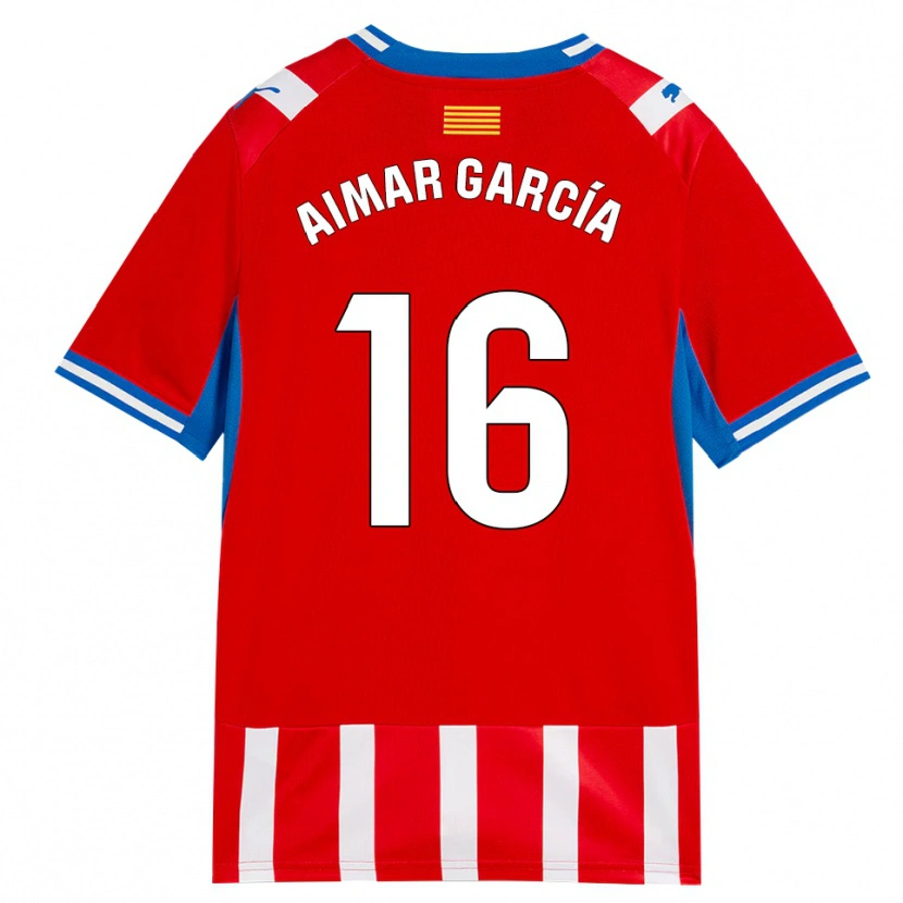 Danxen Kinder Aimar García #16 Rot Weiß Himmelblau Heimtrikot Trikot 2026/27 T-Shirt