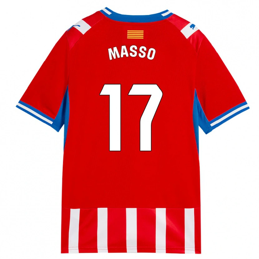 Danxen Kinder Ainoa Massó #17 Rot Weiß Himmelblau Heimtrikot Trikot 2026/27 T-Shirt