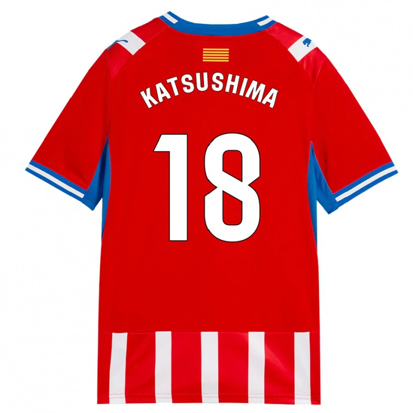 Danxen Kinder Shinnosuke Katsushima #18 Rot Weiß Himmelblau Heimtrikot Trikot 2026/27 T-Shirt