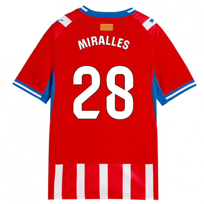 Danxen Kinder Diego Miralles #28 Rot Weiß Himmelblau Heimtrikot Trikot 2026/27 T-Shirt