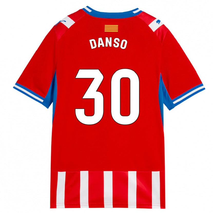 Danxen Kinder Jordi Danso #30 Rot Weiß Himmelblau Heimtrikot Trikot 2026/27 T-Shirt