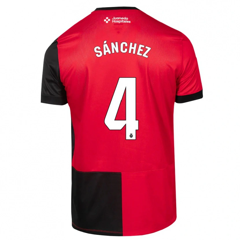 Danxen Kinder Leo Sánchez #4 Schwarz Rot Weiß Heimtrikot Trikot 2026/27 T-Shirt