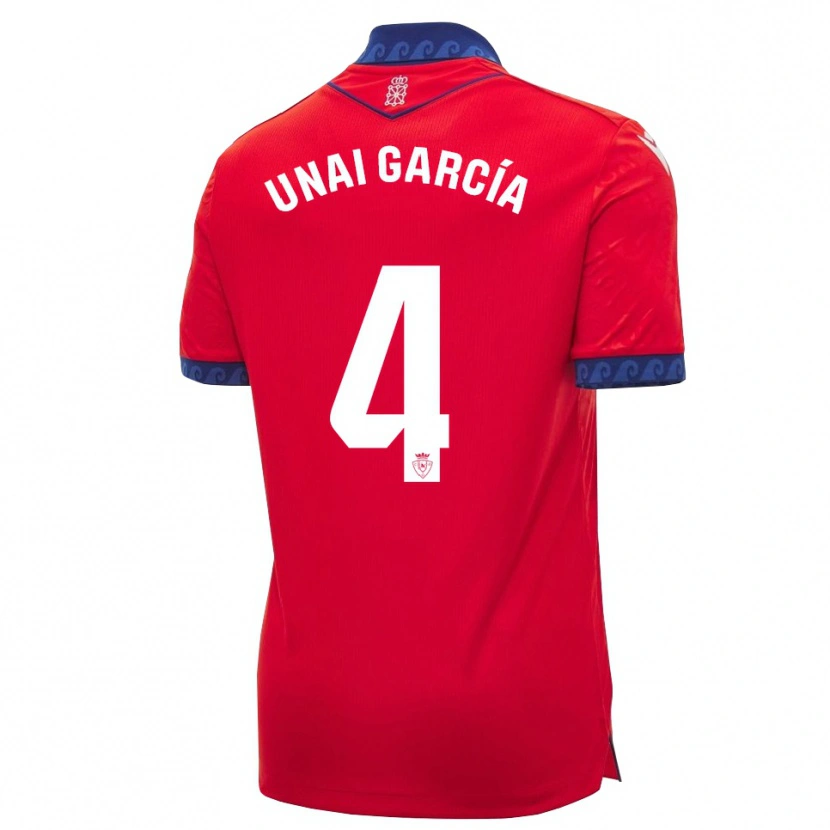Danxen Kinder Unai García #4 Rot Marineblau Weiß Heimtrikot Trikot 2026/27 T-Shirt