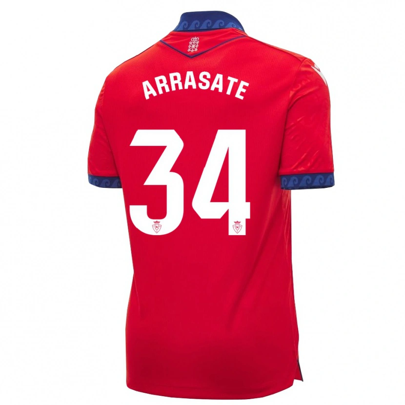 Danxen Kinder Ibai Arrasate #34 Rot Marineblau Weiß Heimtrikot Trikot 2026/27 T-Shirt