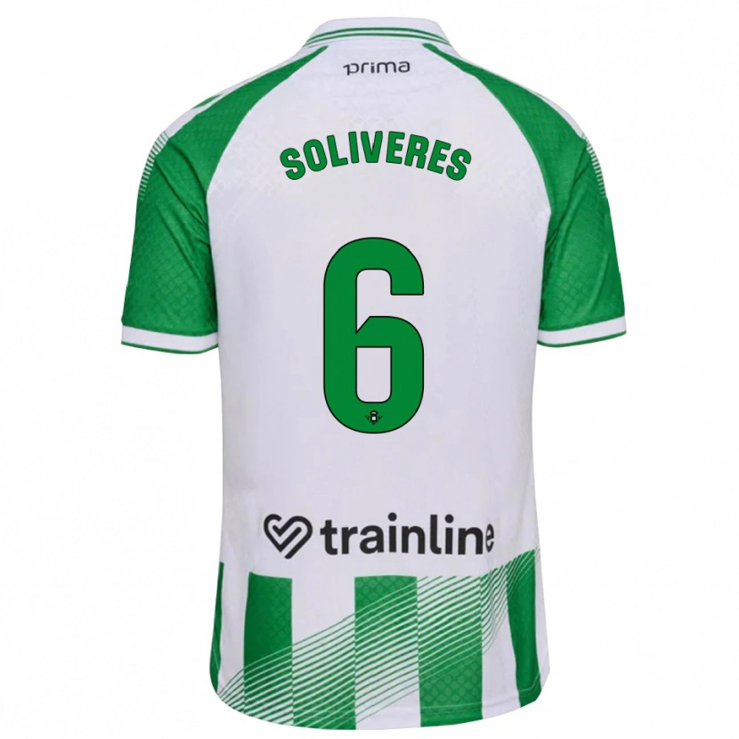 Danxen Kinder Gema Soliveres #6 Hellgrün Schwarz Weiß Heimtrikot Trikot 2026/27 T-Shirt