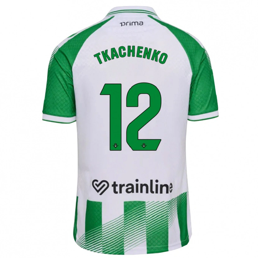 Danxen Kinder Fedir Tkachenko #12 Hellgrün Schwarz Weiß Heimtrikot Trikot 2026/27 T-Shirt