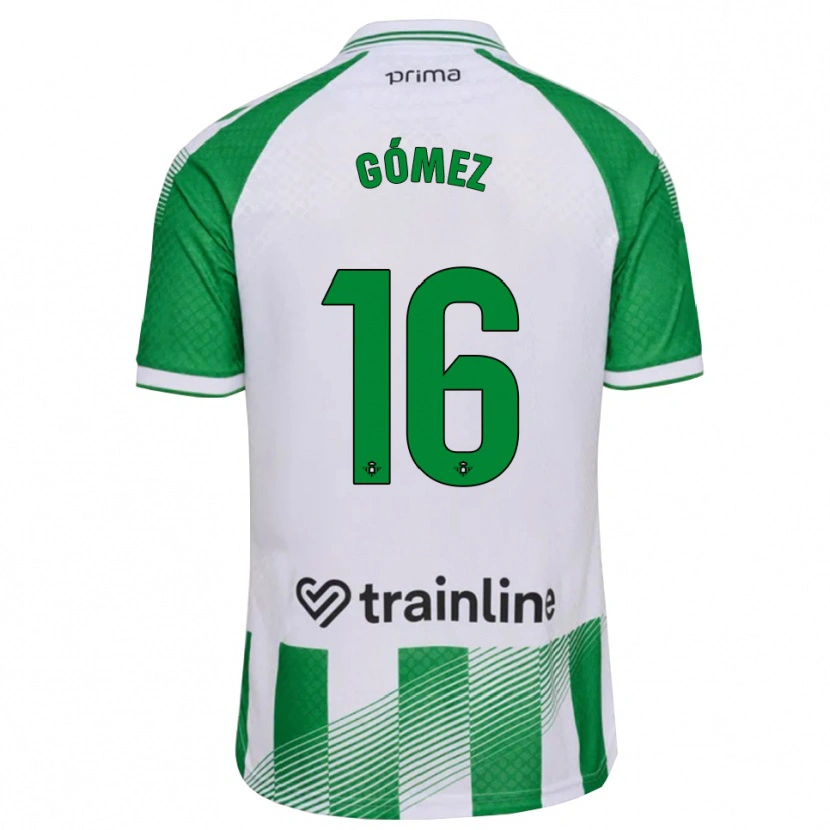 Danxen Kinder Valentín Gómez #16 Hellgrün Schwarz Weiß Heimtrikot Trikot 2026/27 T-Shirt