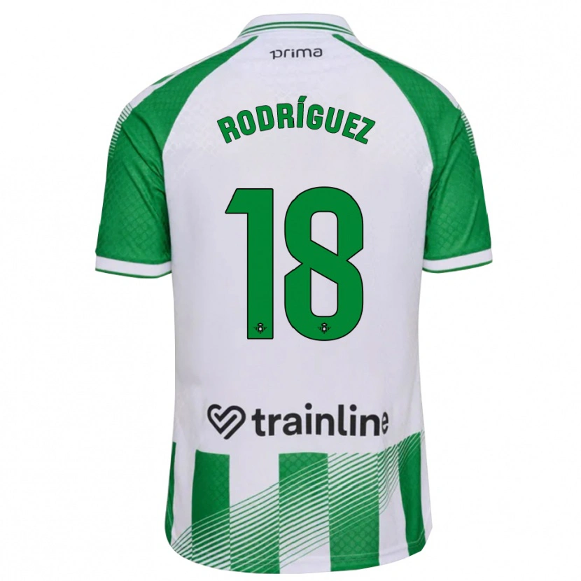 Danxen Kinder Juan Rodríguez #18 Hellgrün Schwarz Weiß Heimtrikot Trikot 2026/27 T-Shirt