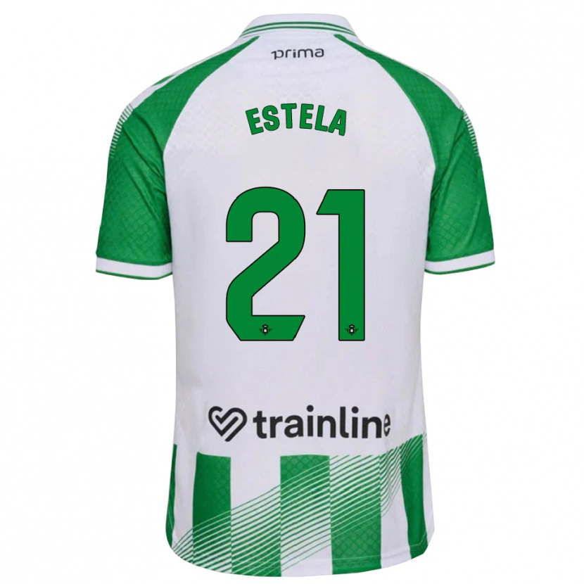 Danxen Kinder Estela Fernández #21 Hellgrün Schwarz Weiß Heimtrikot Trikot 2026/27 T-Shirt