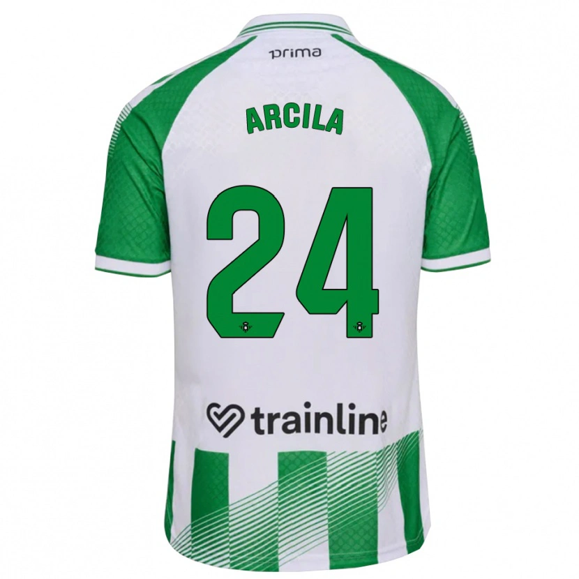 Danxen Kinder Jhon Arcila #24 Hellgrün Schwarz Weiß Heimtrikot Trikot 2026/27 T-Shirt