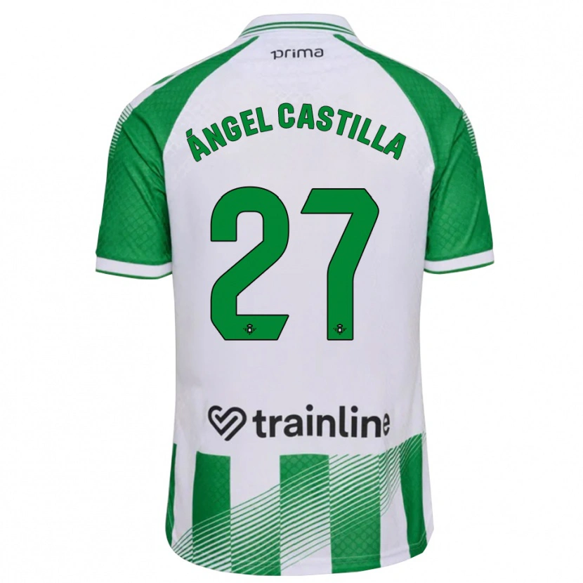 Danxen Kinder Miguel Ángel Castilla #27 Hellgrün Schwarz Weiß Heimtrikot Trikot 2026/27 T-Shirt