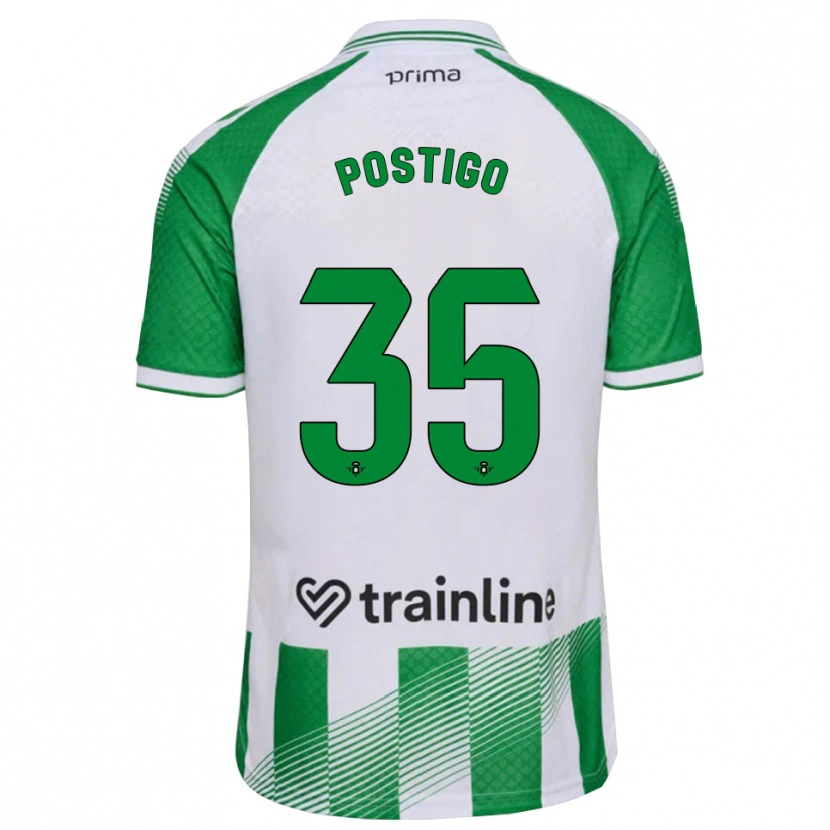Danxen Kinder Alejandro Postigo #35 Hellgrün Schwarz Weiß Heimtrikot Trikot 2026/27 T-Shirt