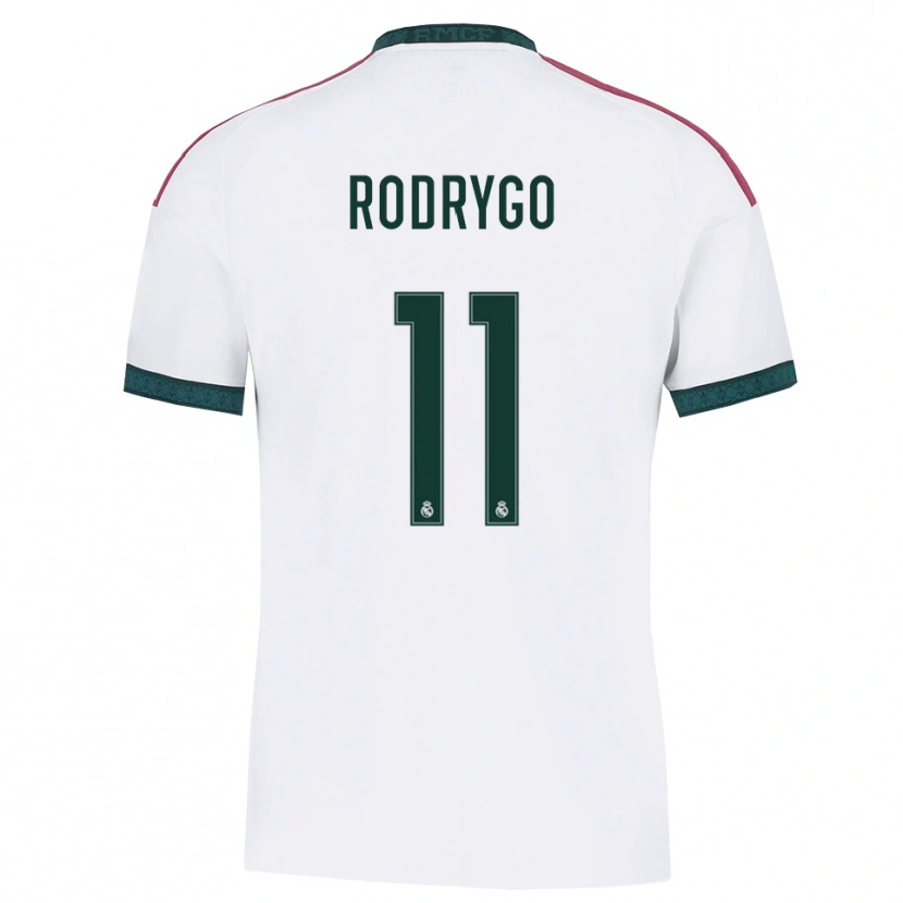 Danxen Kinder Rodrygo Silva De Goes #11 Dunkelgrün Weiß Rot Heimtrikot Trikot 2026/27 T-Shirt