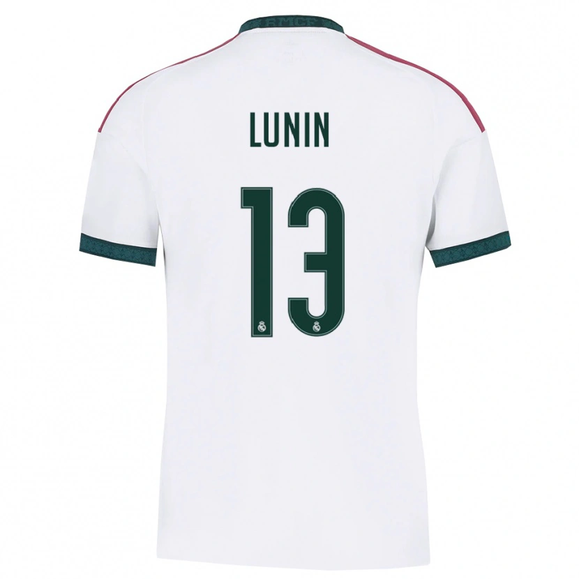Danxen Kinder Andriy Lunin #13 Dunkelgrün Weiß Rot Heimtrikot Trikot 2026/27 T-Shirt
