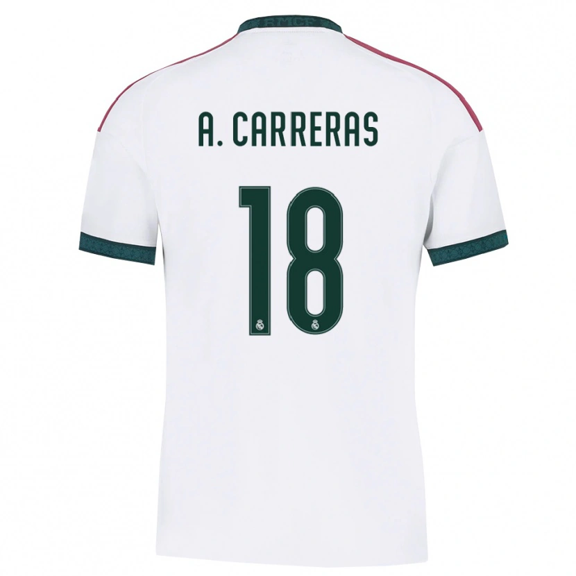 Danxen Kinder Álvaro Carreras #18 Dunkelgrün Weiß Rot Heimtrikot Trikot 2026/27 T-Shirt