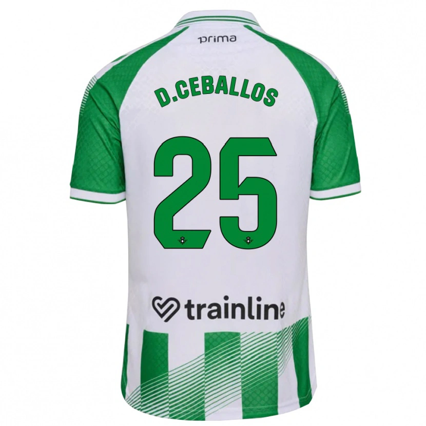 Danxen Kinder Dani Ceballos #25 Hellgrün Schwarz Weiß Heimtrikot Trikot 2026/27 T-Shirt