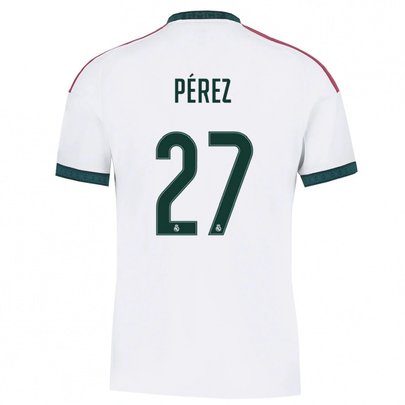 Danxen Kinder Adrián Pérez #27 Dunkelgrün Weiß Rot Heimtrikot Trikot 2026/27 T-Shirt